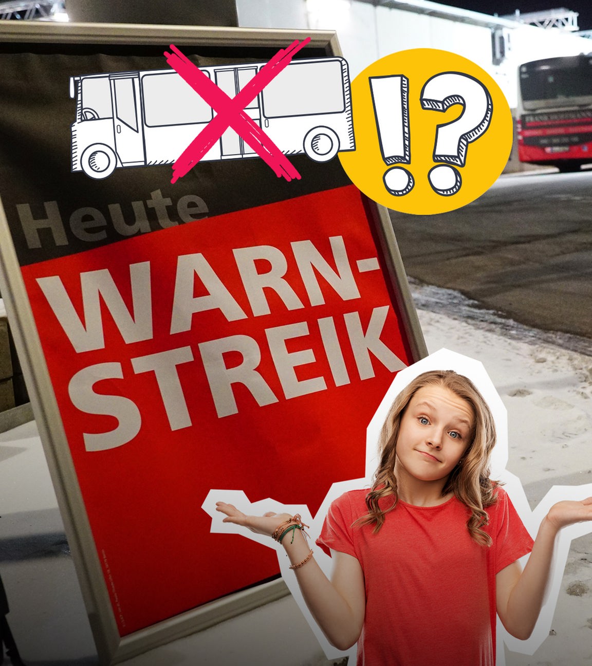 Ein Warnstreik sorgt für Stillstand: Viele Busse und Bahnen fahren heute nicht.