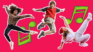 Drei tanzende Jugendliche