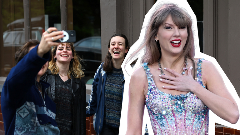 Swift-Fans vor Londoner Kneipe