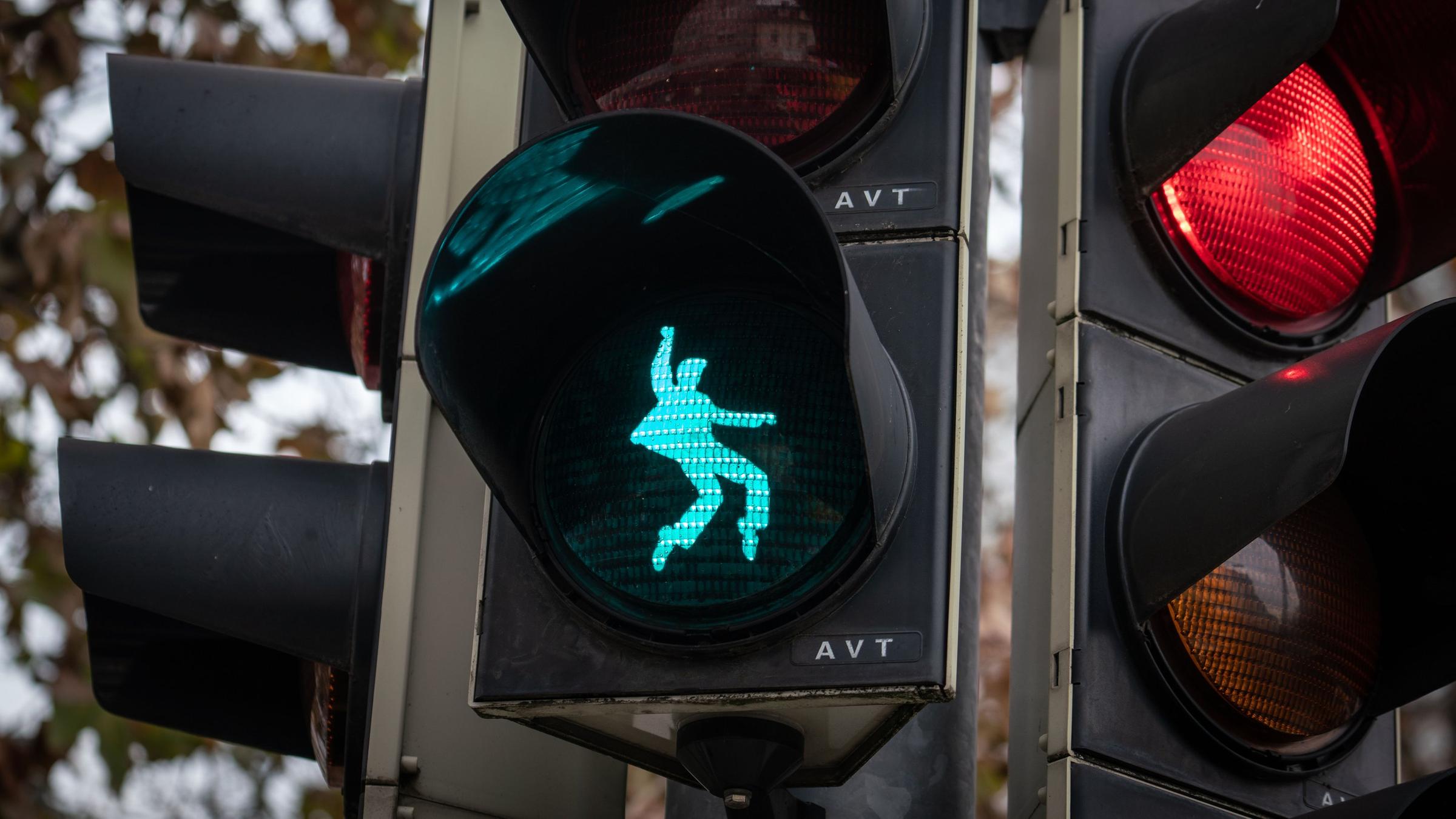 Auch Friedberg hat Elvis als Ampelmännchen. Archivbild