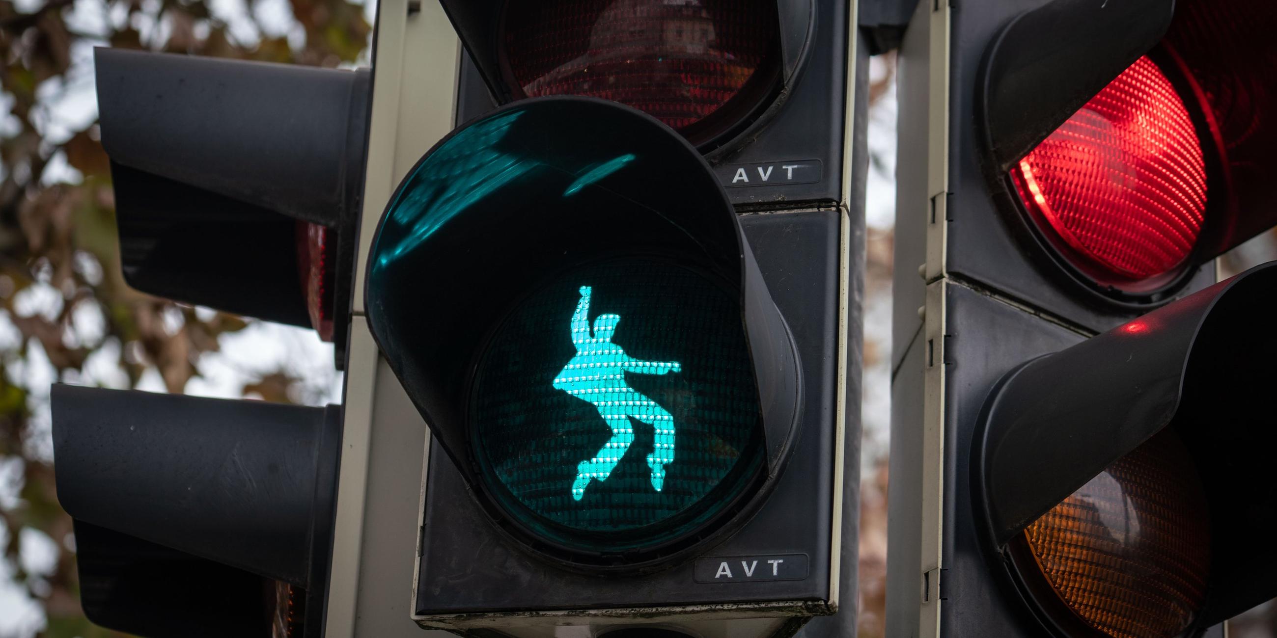 Auch Friedberg hat Elvis als Ampelmännchen. Archivbild