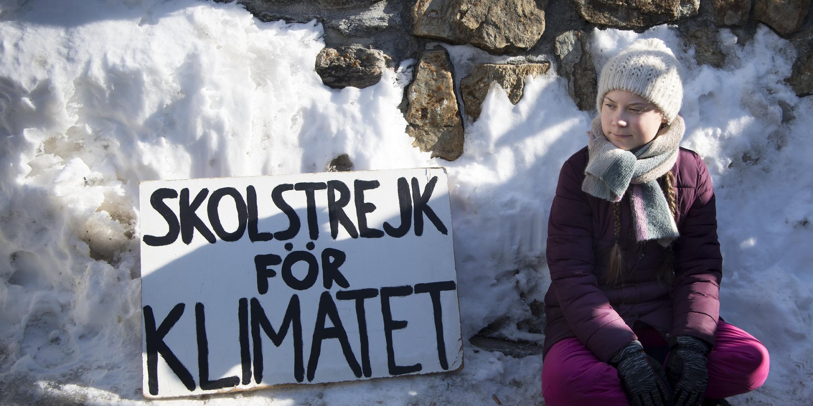 Klimaaktivistin Greta Thunberg in Davos.
