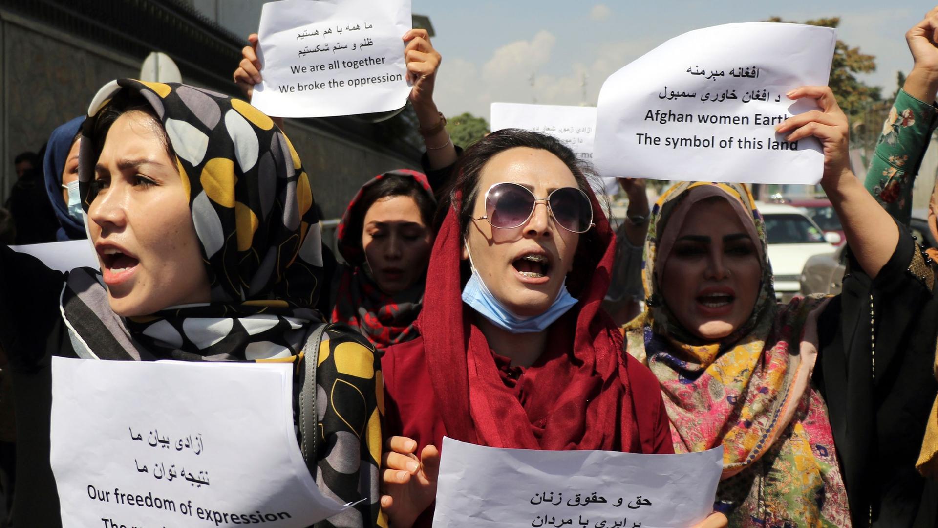 Proteste von Frauen in Kabul.