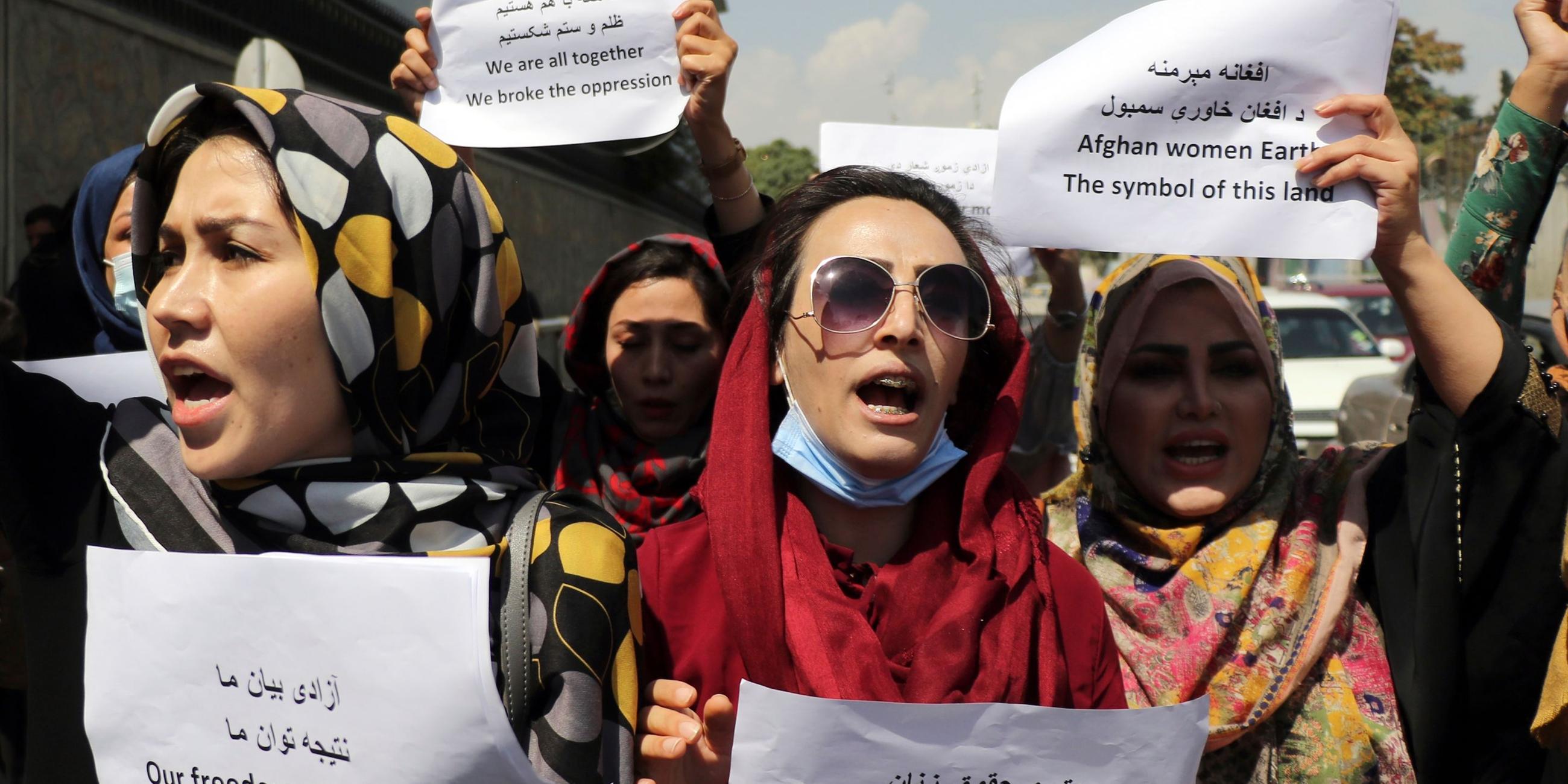 Proteste von Frauen in Kabul.