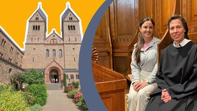 Kloster im Hintergrund, Teresa mit Nonne Teresa