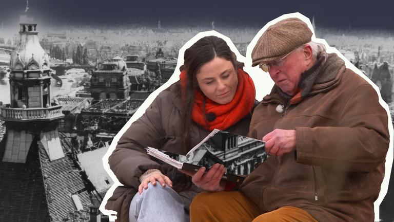 Teresa mit Zeitzeugen Ernst Hirsch in Dresden