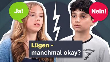 Junge und Mädchen mit Blitz dazwischen 