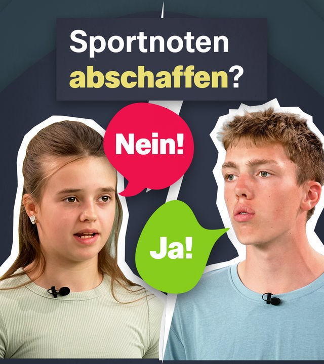 Junge und Mädchen mit Blitz dazwischen  