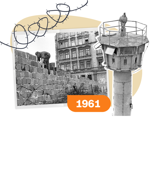 Fotos vom Bau der Berliner Mauer, Stacheldraht