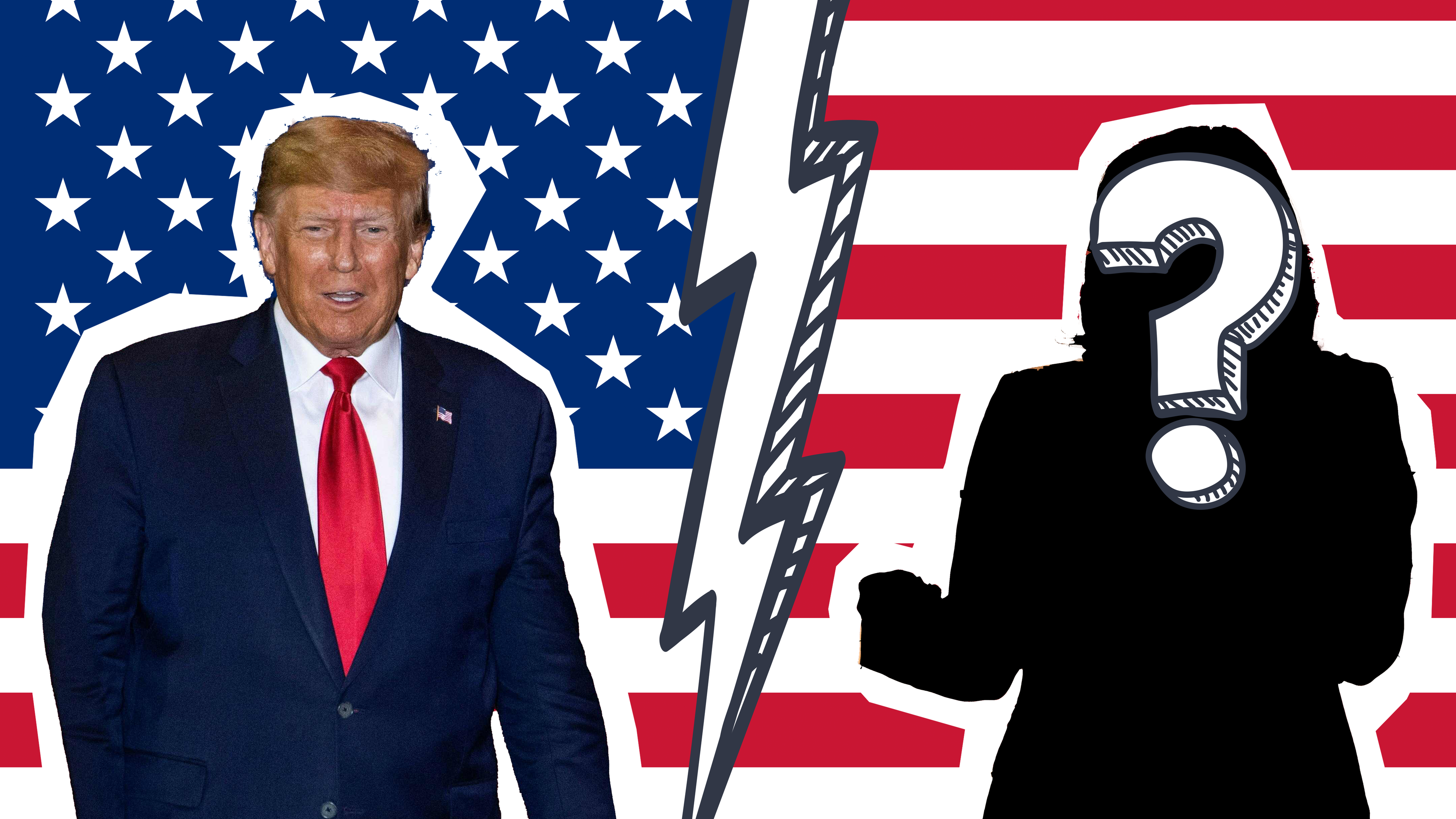 Donald Trump und eine nicht erkennbare Person 