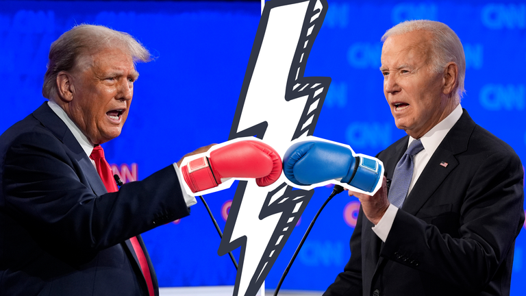 Donald Trump gegen Joe Biden im TV-Duell