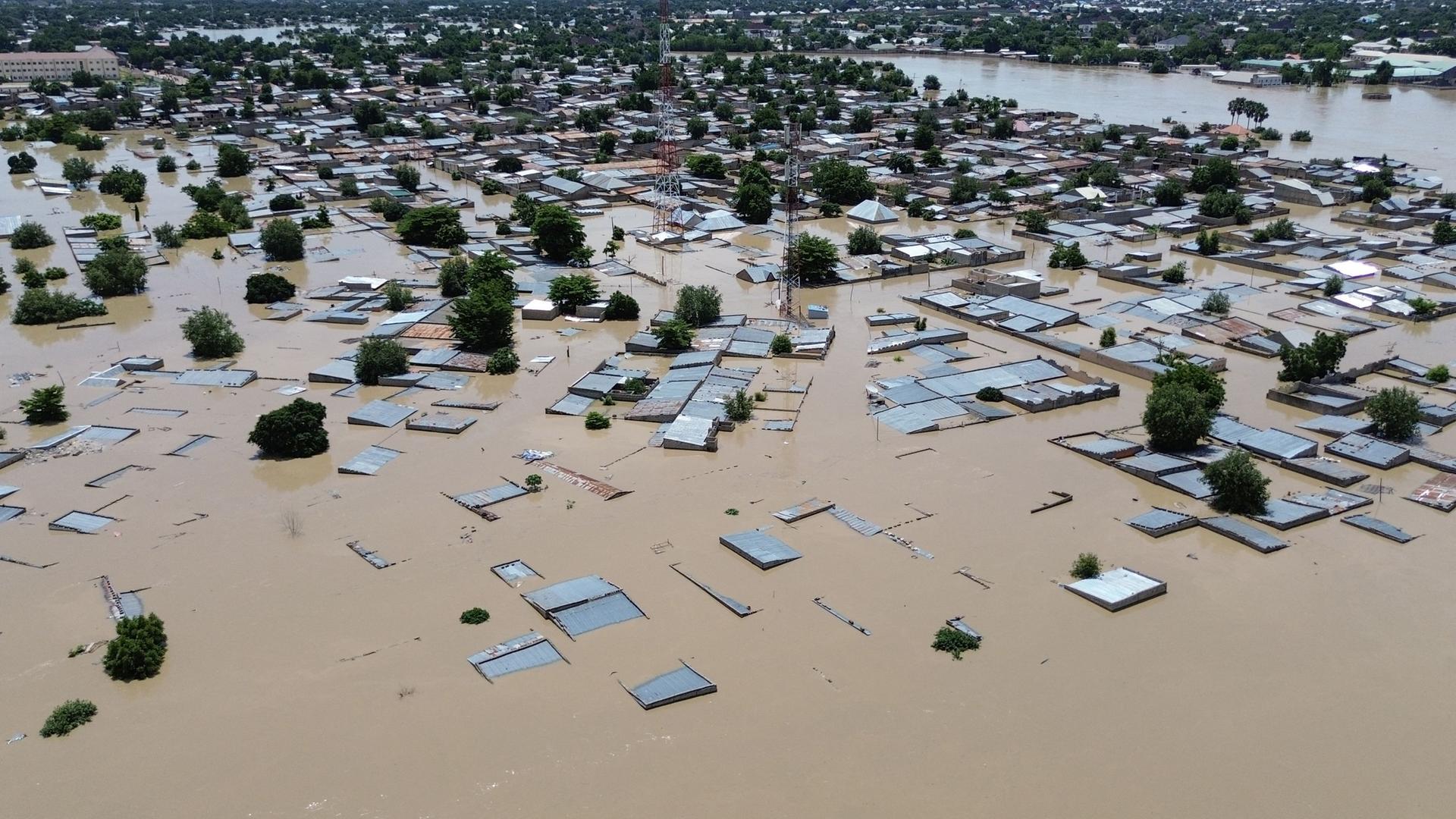 Luftaufnahme: Überschwemmungen in Nigeria 