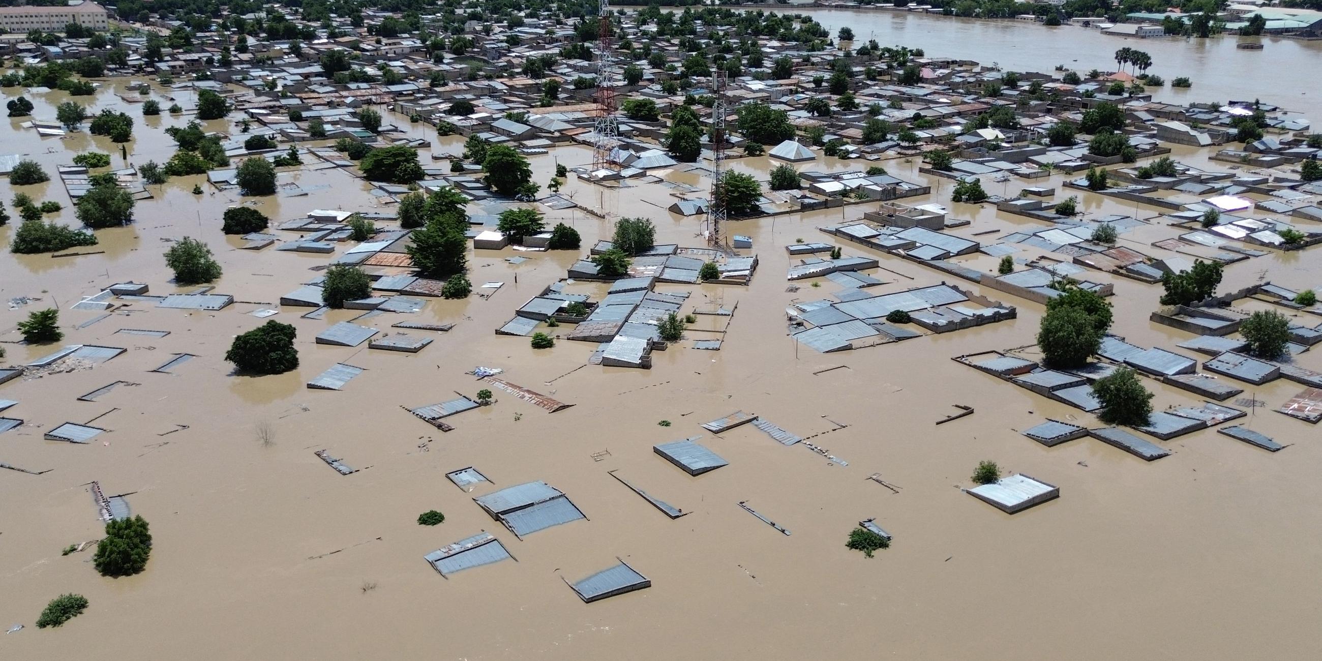 Luftaufnahme: Überschwemmungen in Nigeria 