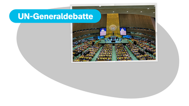 Bild aus dem Saal der UN-Generaldebatte