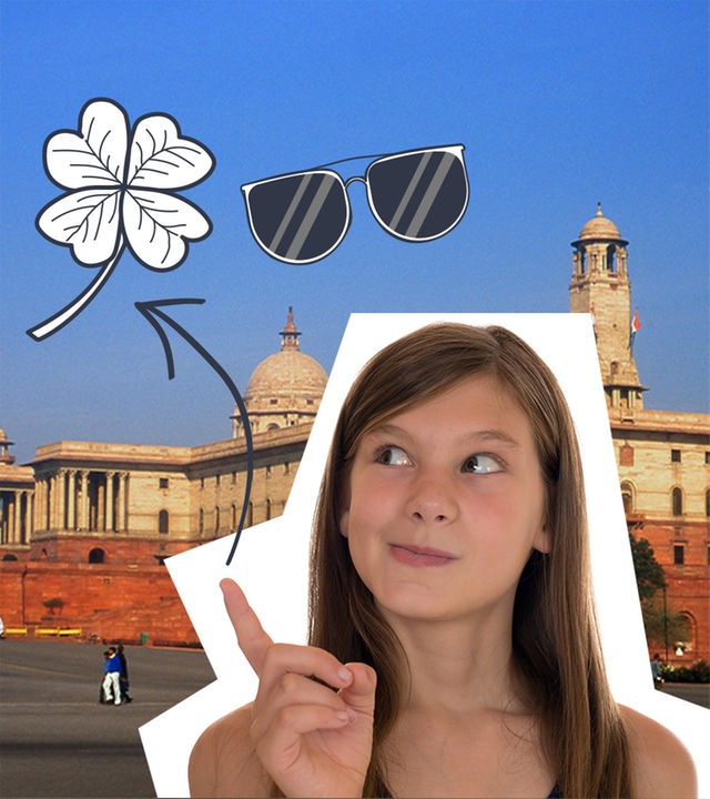 Ein Mädchen denkt über außergewöhnliche Ministerien nach, zum Beispiel das Ministerium gegen Einsamkeit und Glück.