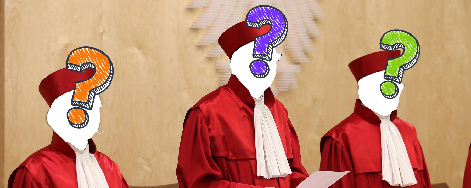 Verfassungsrichter mit Fragezeichen