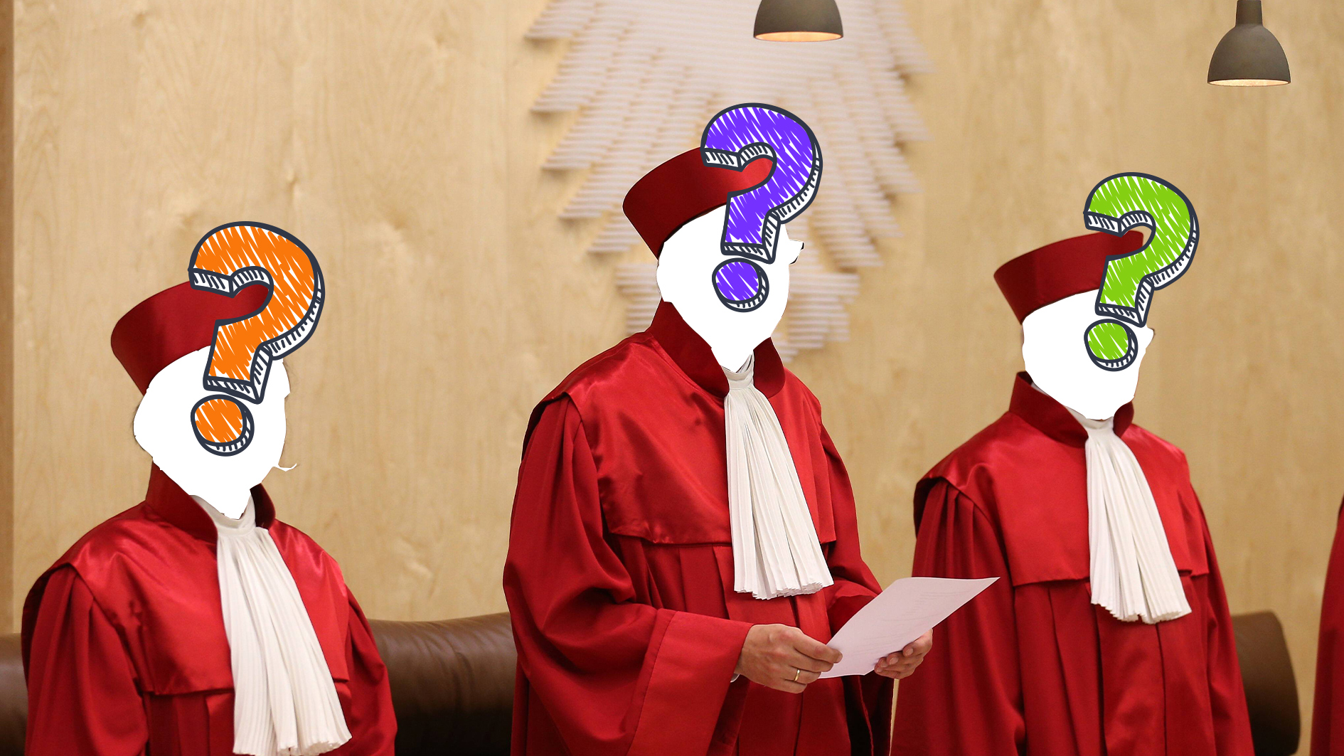 Verfassungsrichter mit Fragezeichen