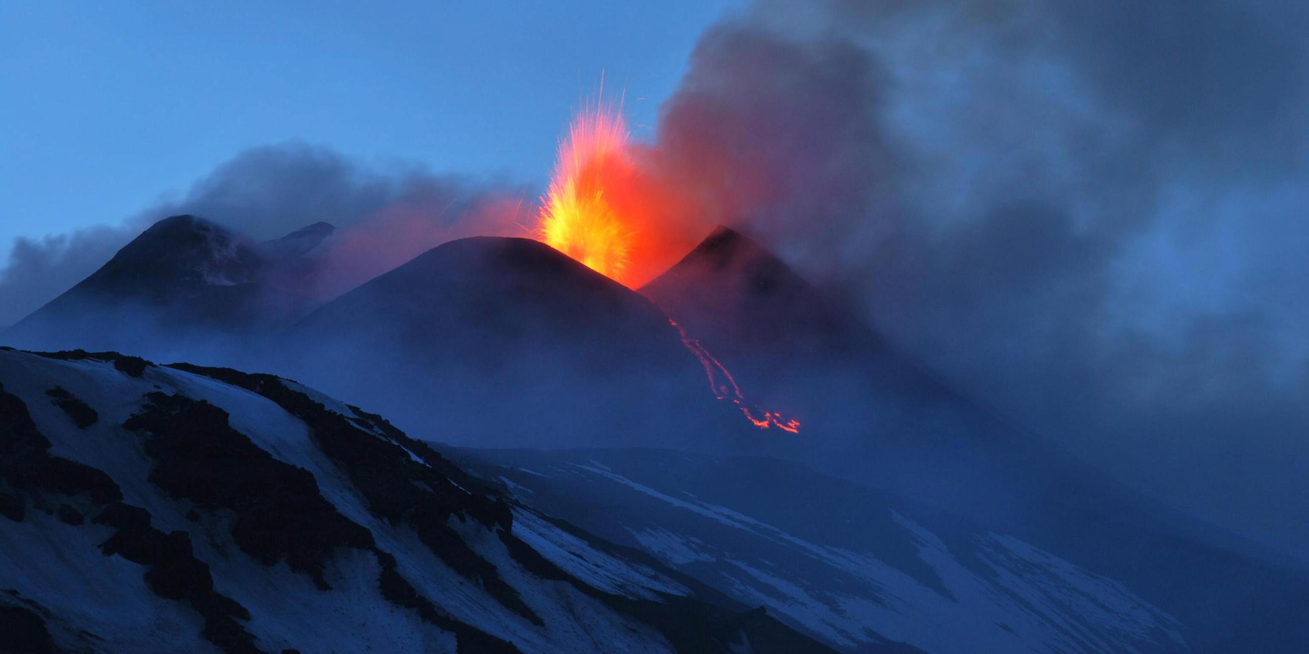 Vulkanausbruch des Aetna auf Sizilien
