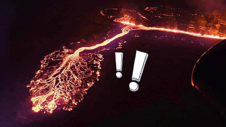 Vulkanausbruch auf Island - Luftaufnahme 