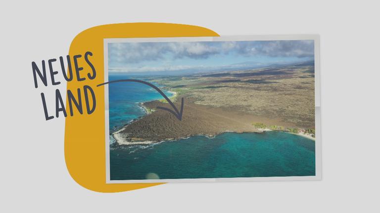 Neues Land durch Vulkanausbruch