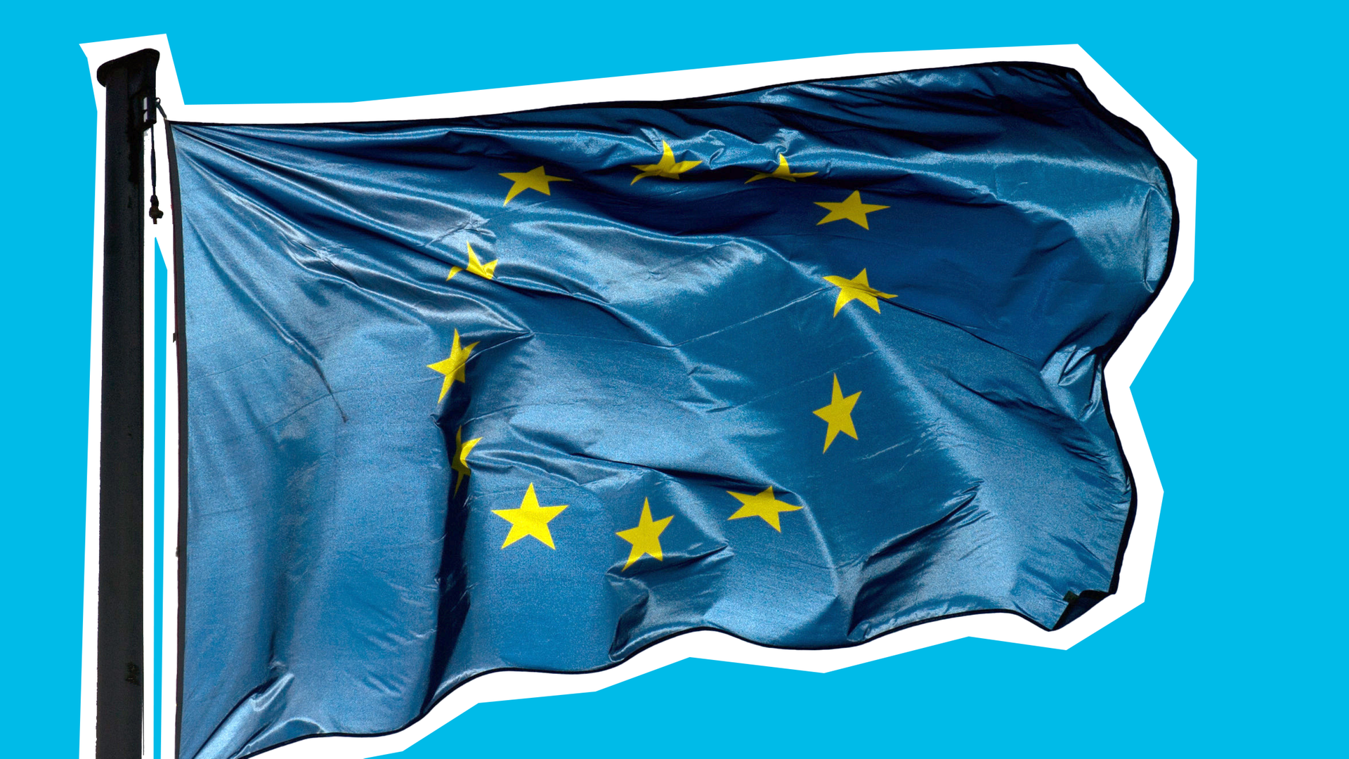 EU-Flagge weht im Wind
