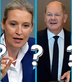Weidel, Merz, Scholz und Habeck