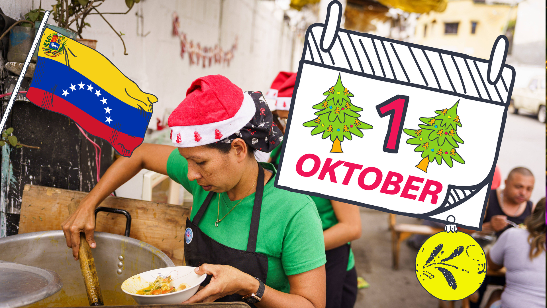 Weihnachten in Venezuela mit Grafiken von Kalender