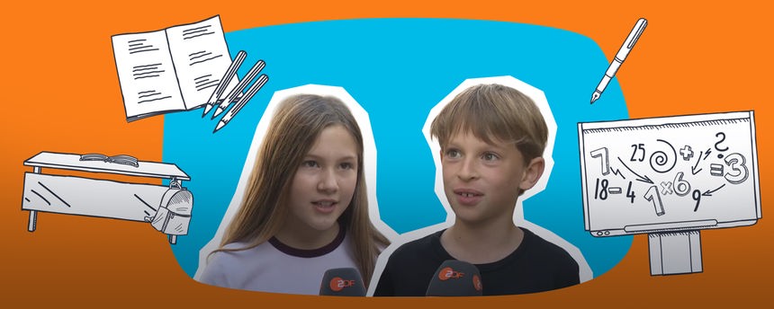 Zwei Kinder in der logo! Umfrage