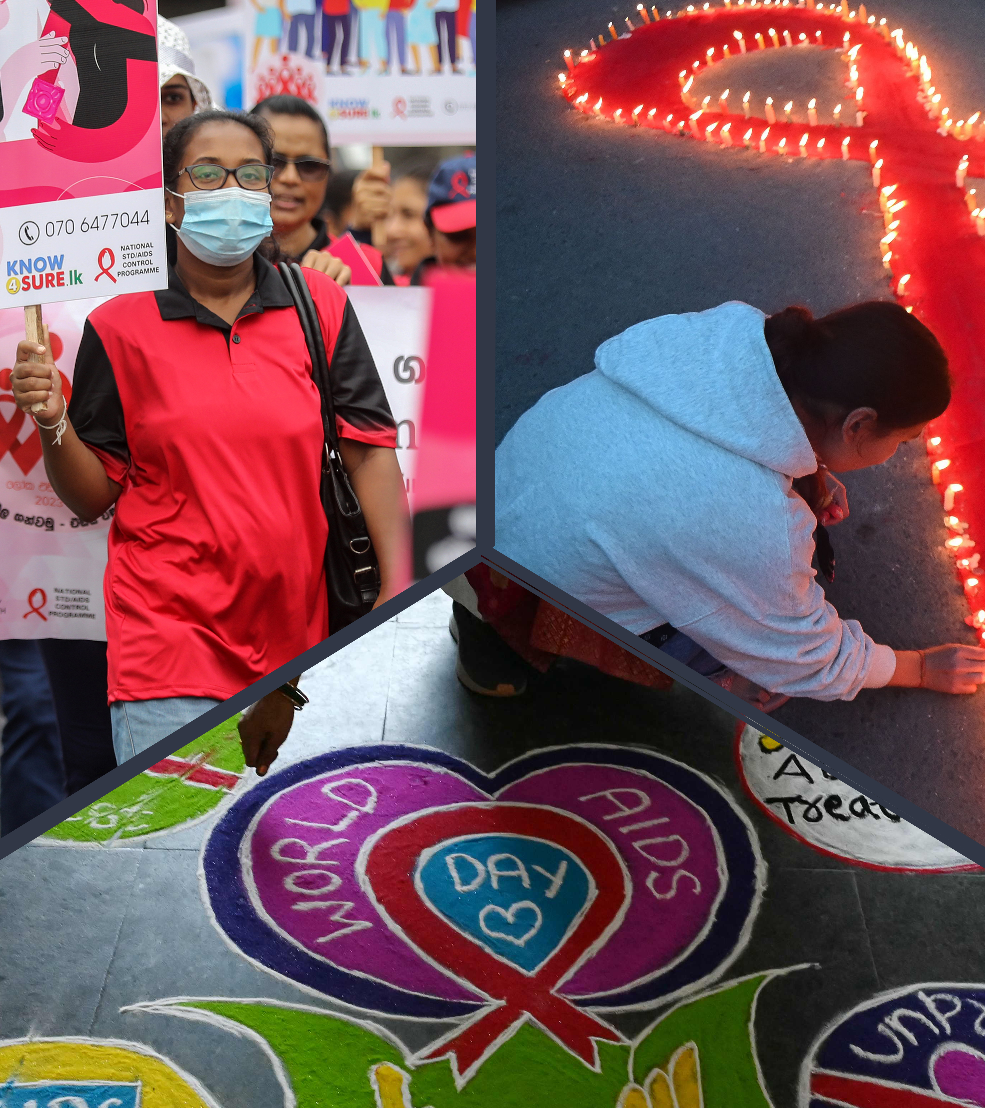 Demos und Zeichen gegen Aids