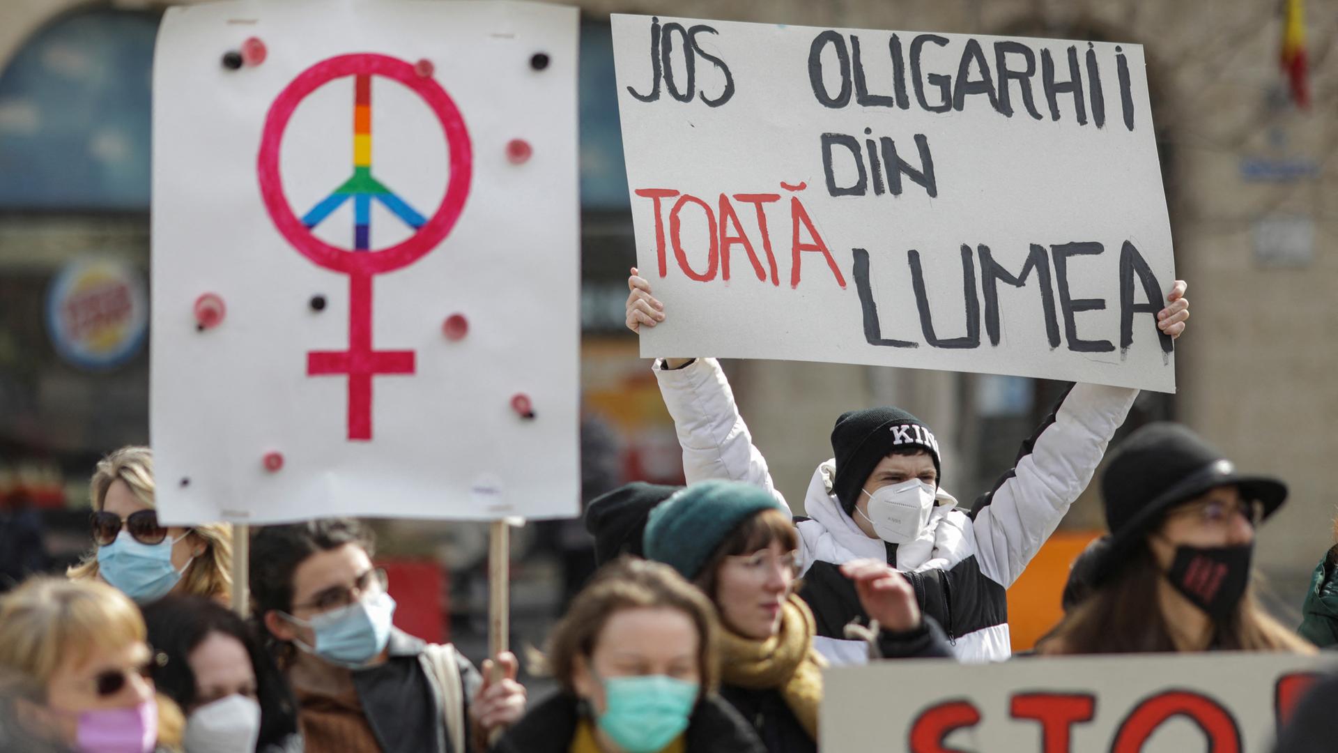 Proteste am Weltfrauentag in Bukarest 