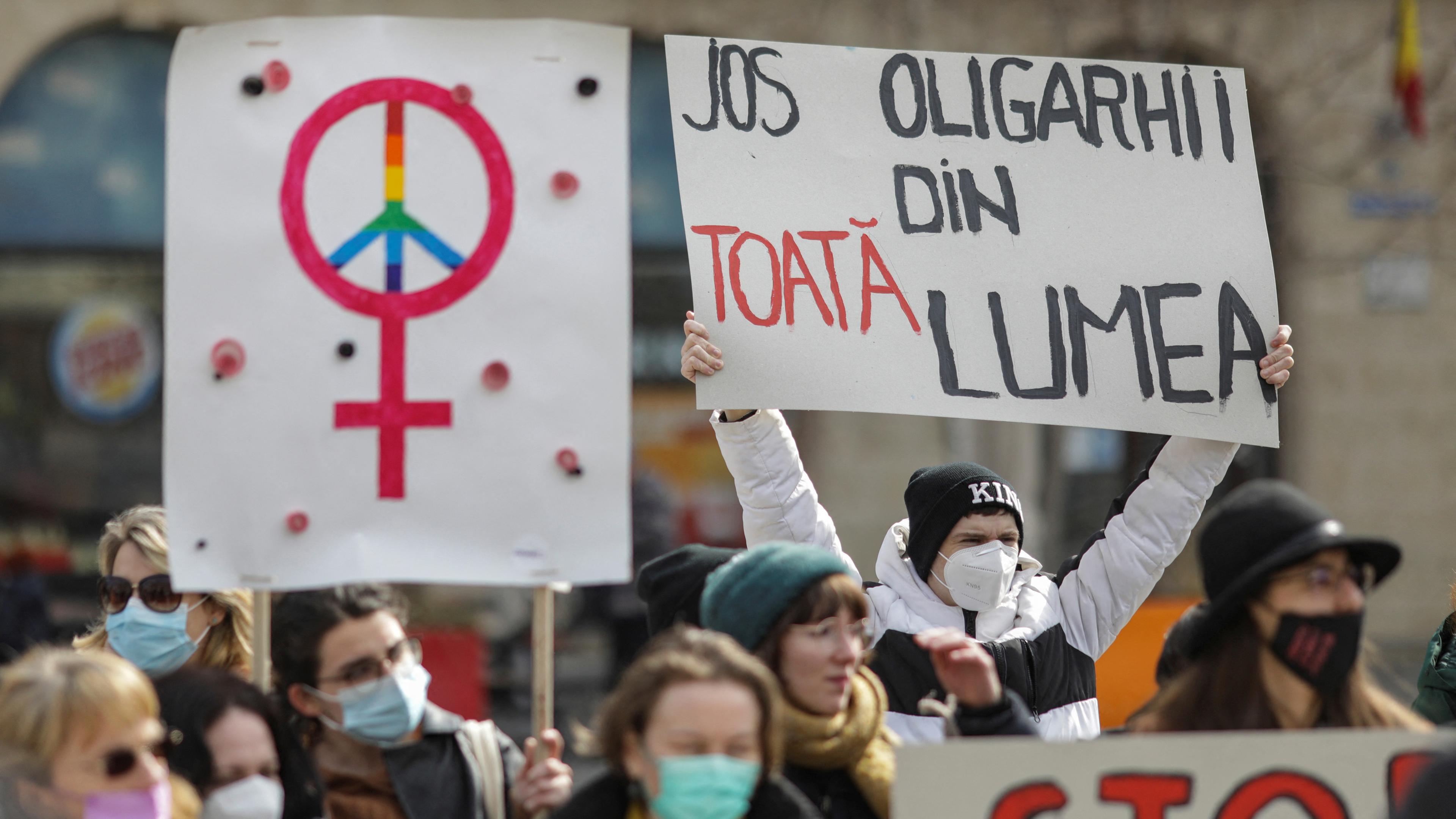 Proteste am Weltfrauentag in Bukarest 