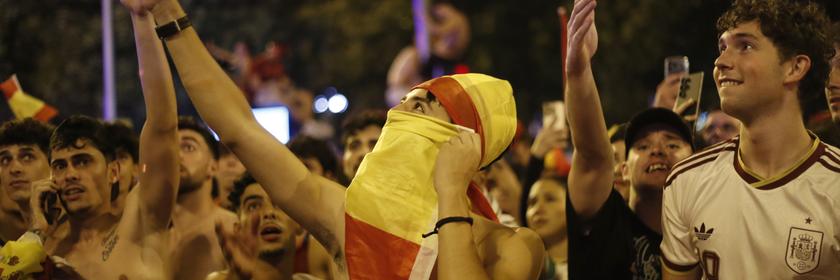 Spanische Fans feiern den WM-Sieg. 