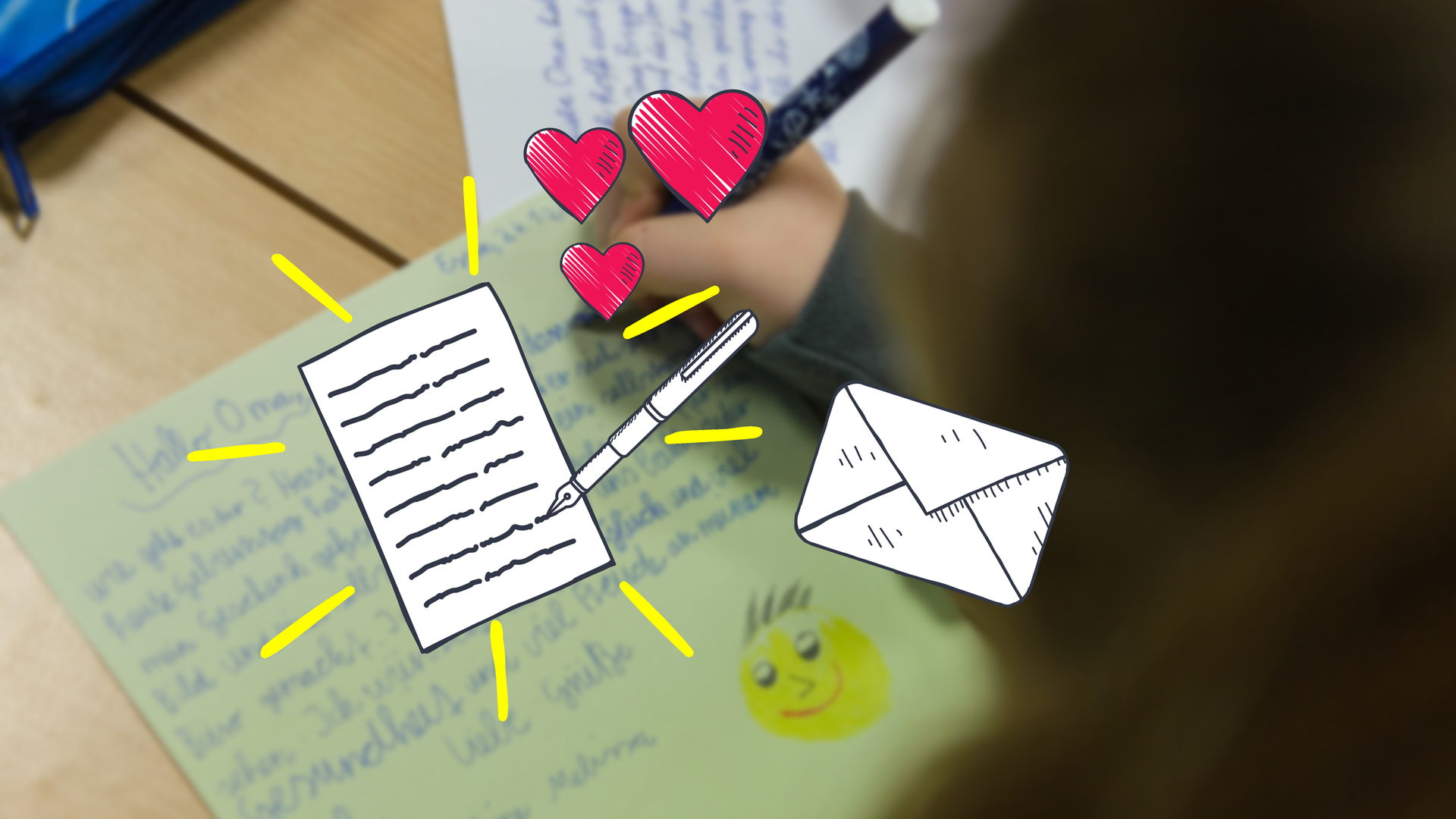 Ein Kind schreibt einen Brief 