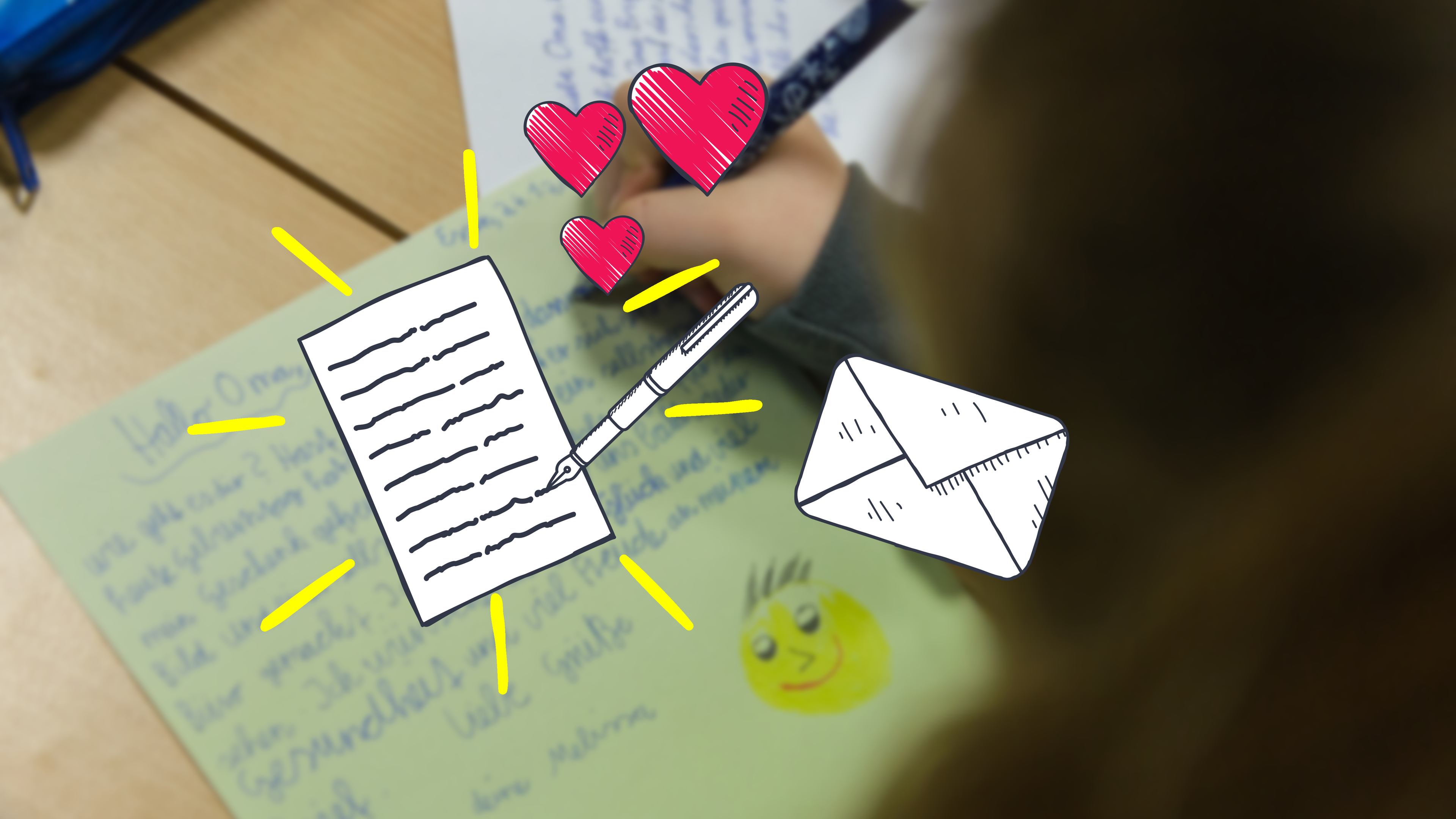 Ein Kind schreibt einen Brief 