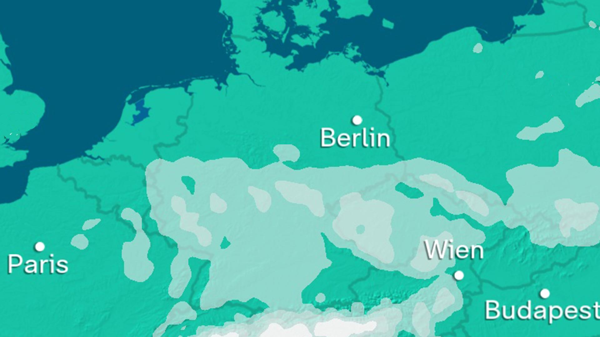 Die Wetterkarte zeigt die aktuellen Vorhersagen für das Wetter an Heiligabend.