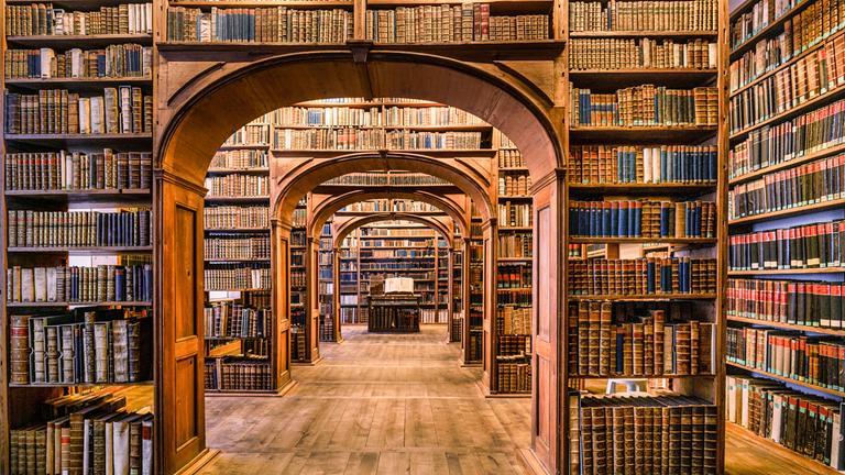 Volle Bücherregale
