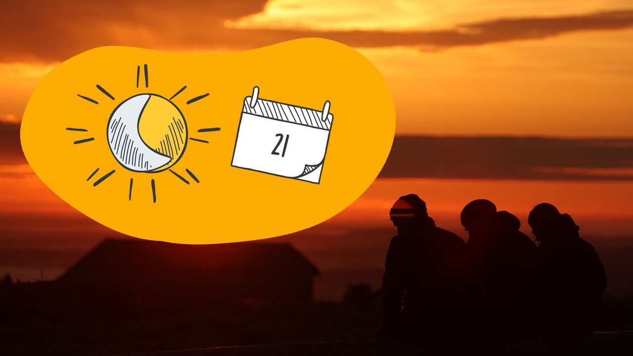 Sonnenaufgang; Sonne; Mond; Kalender; 21.
