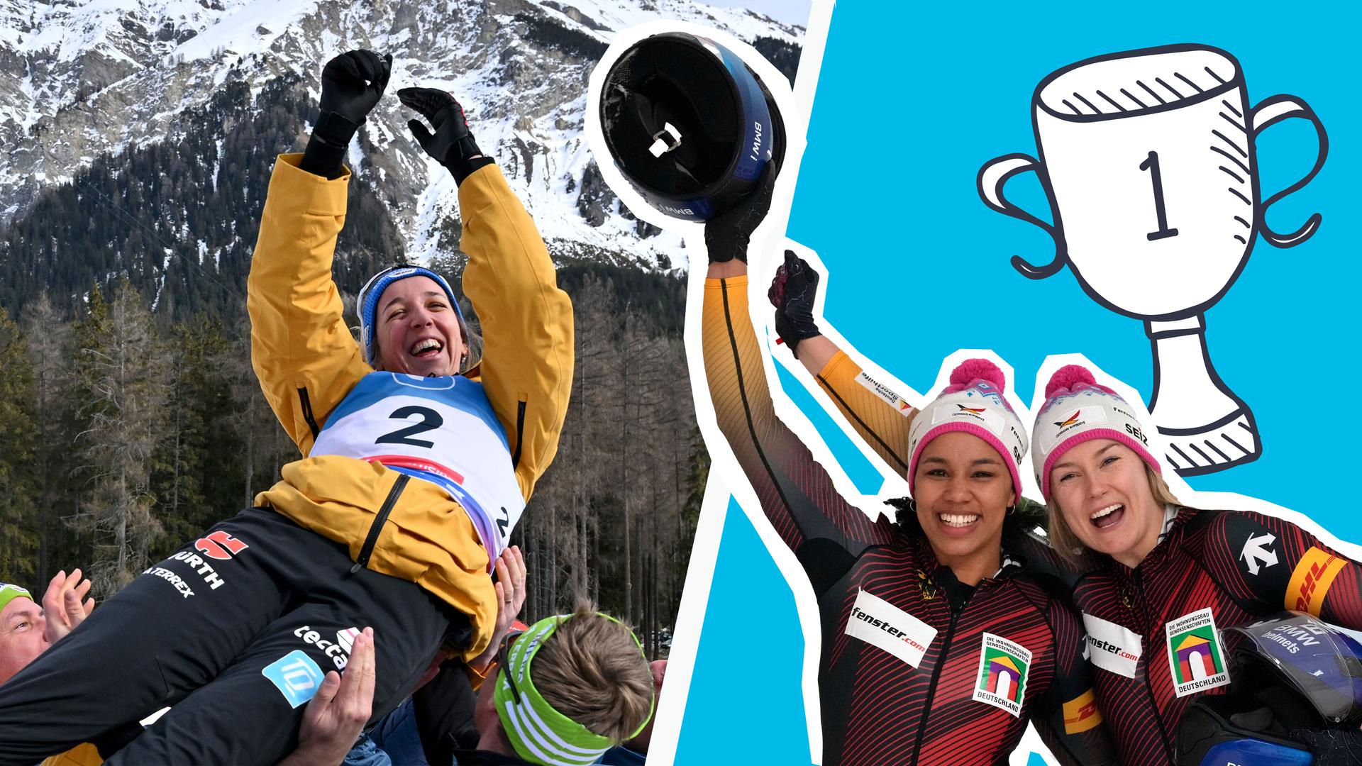 Pokalsiegerinnen im Wintersport