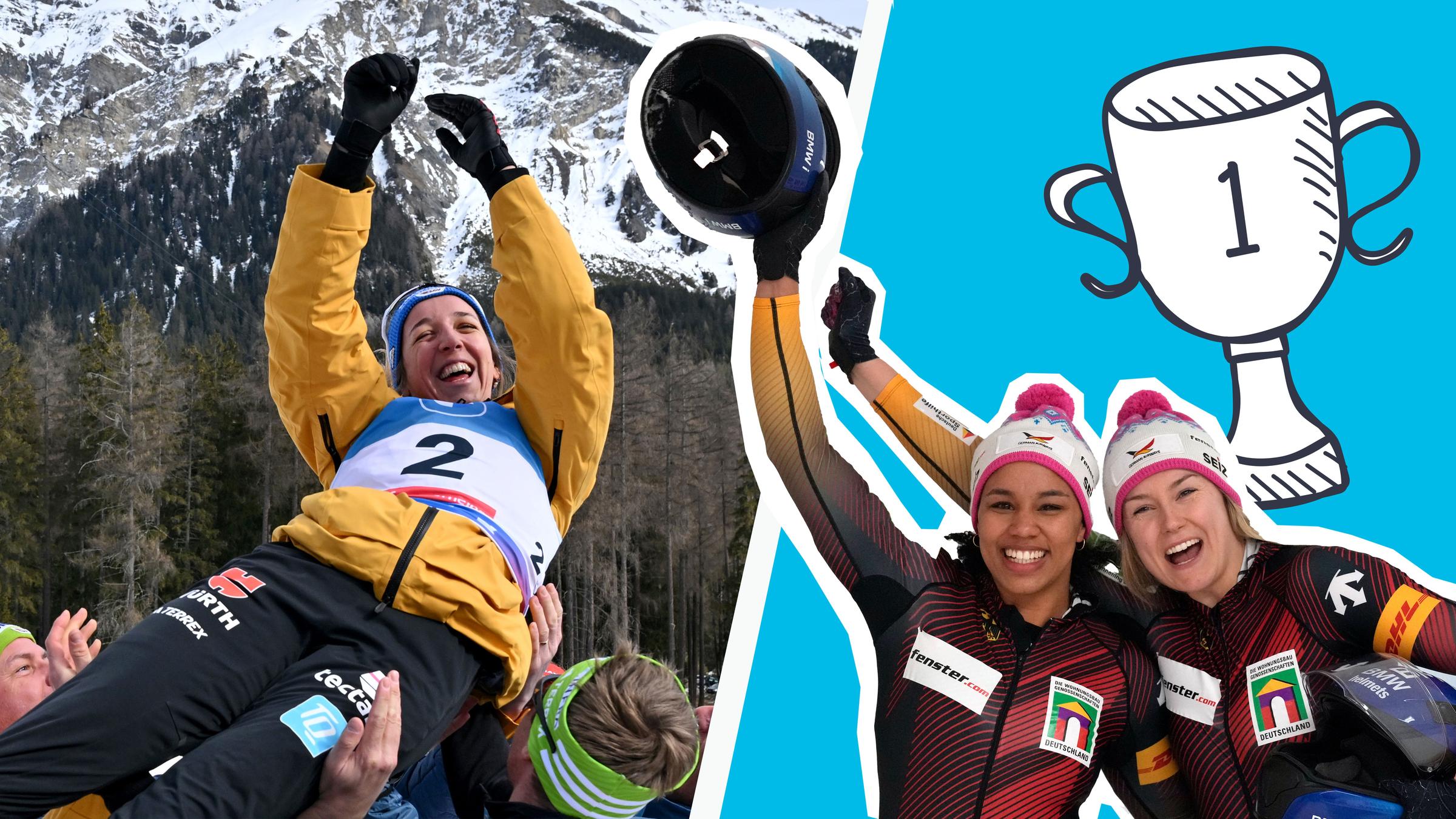 Pokalsiegerinnen im Wintersport