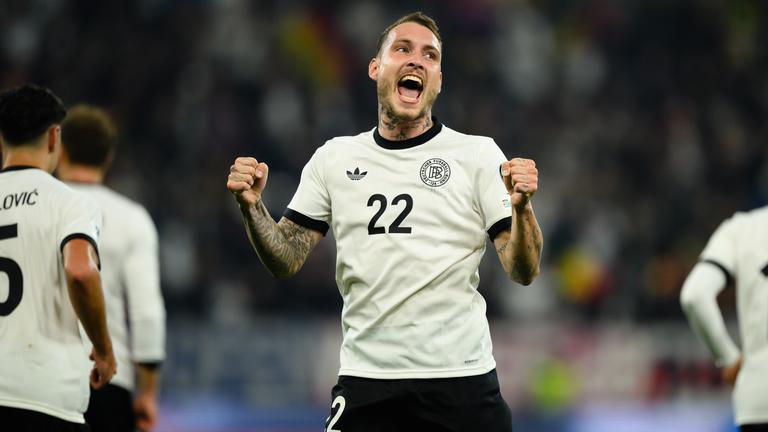David Raum feiert Tor bei WM-Qualifikationsspiel Deutschland - Luxemburg