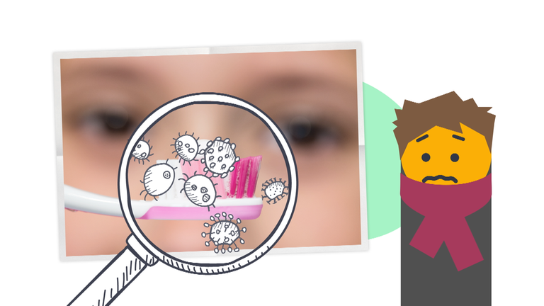 Eine grafische Zahnbürste. 