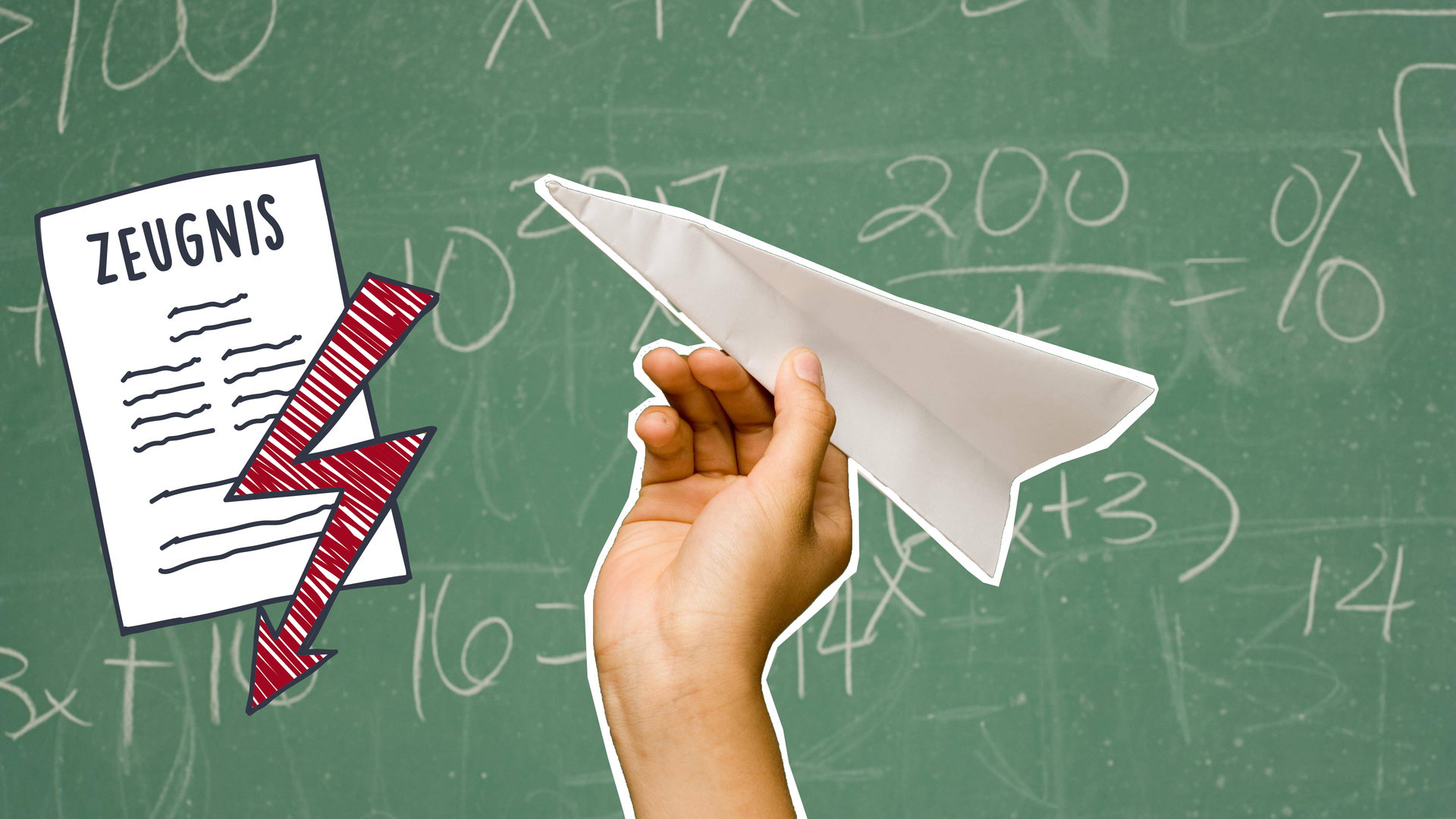 Papierflieger, Zeugnis, Tafel