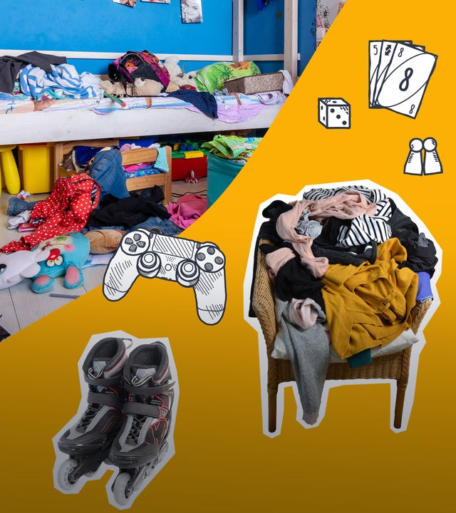 Unordentliches Zimmer, viele Spielsachen 